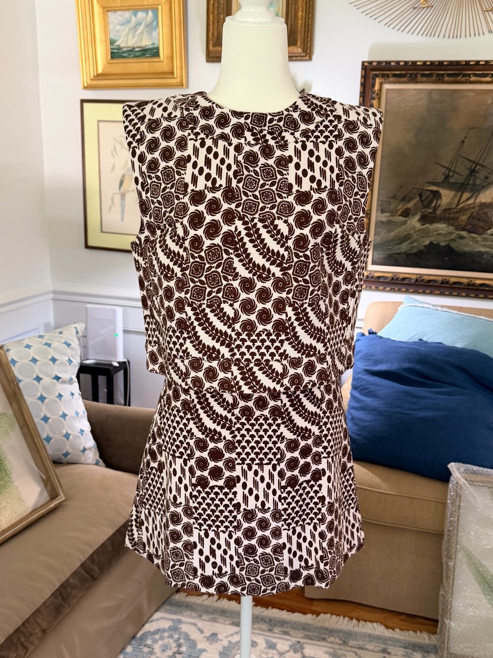 NWT - Julia Amory Set - Cocoa Mosaic - Slim Shell Top and Gidget Skirt - Small